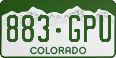 CO license plate 883GPU