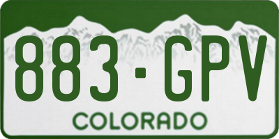 CO license plate 883GPV