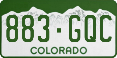 CO license plate 883GQC