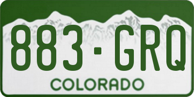 CO license plate 883GRQ