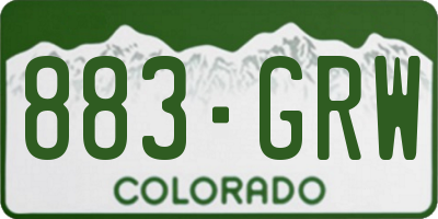 CO license plate 883GRW