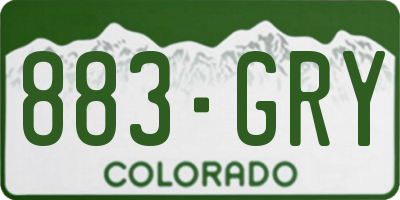 CO license plate 883GRY