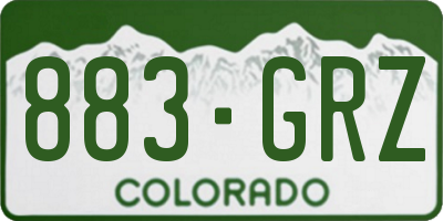 CO license plate 883GRZ