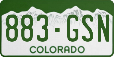 CO license plate 883GSN