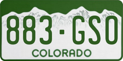 CO license plate 883GSO