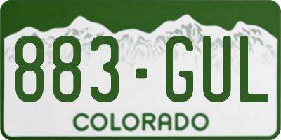 CO license plate 883GUL