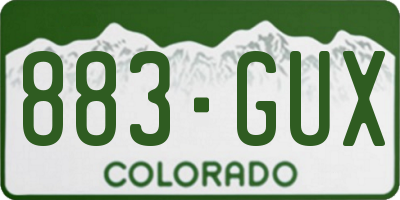 CO license plate 883GUX