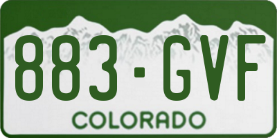CO license plate 883GVF
