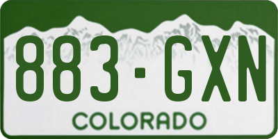 CO license plate 883GXN