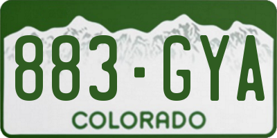 CO license plate 883GYA