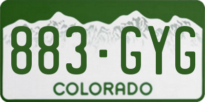 CO license plate 883GYG
