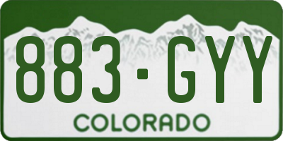 CO license plate 883GYY