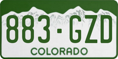 CO license plate 883GZD
