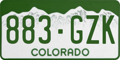 CO license plate 883GZK