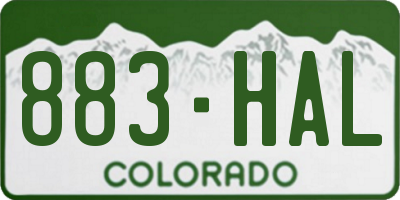 CO license plate 883HAL