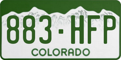 CO license plate 883HFP