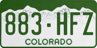 CO license plate 883HFZ