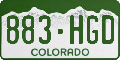 CO license plate 883HGD