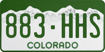 CO license plate 883HHS