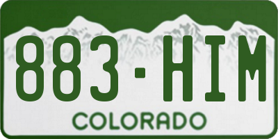 CO license plate 883HIM