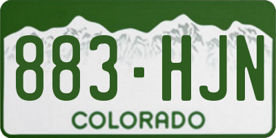 CO license plate 883HJN
