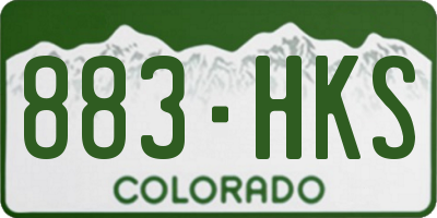 CO license plate 883HKS