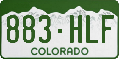 CO license plate 883HLF