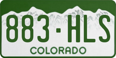 CO license plate 883HLS