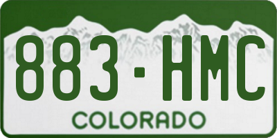 CO license plate 883HMC