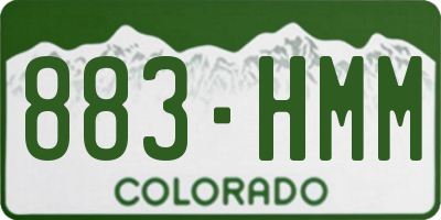 CO license plate 883HMM
