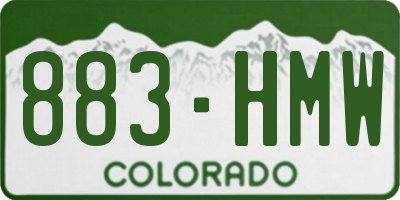 CO license plate 883HMW