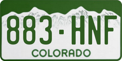 CO license plate 883HNF