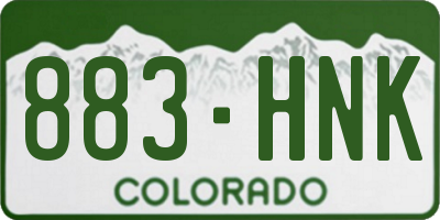 CO license plate 883HNK