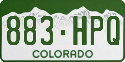 CO license plate 883HPQ