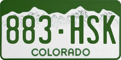 CO license plate 883HSK