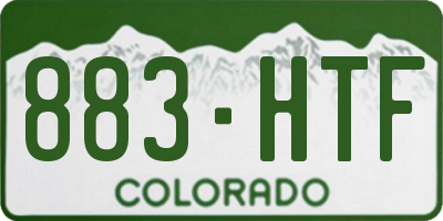 CO license plate 883HTF