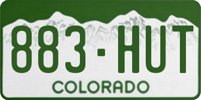 CO license plate 883HUT