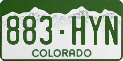 CO license plate 883HYN
