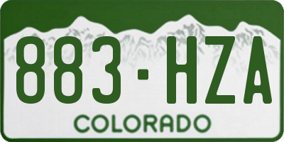 CO license plate 883HZA