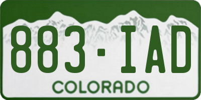 CO license plate 883IAD