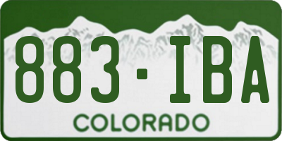 CO license plate 883IBA