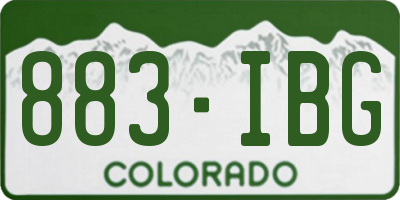 CO license plate 883IBG