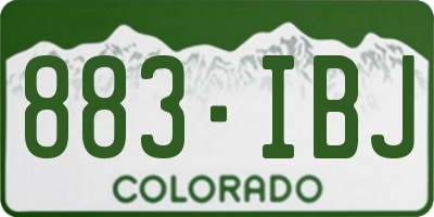 CO license plate 883IBJ
