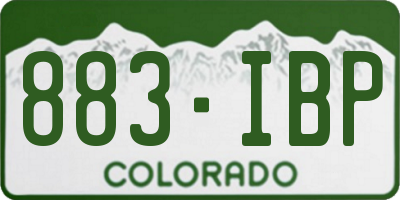 CO license plate 883IBP