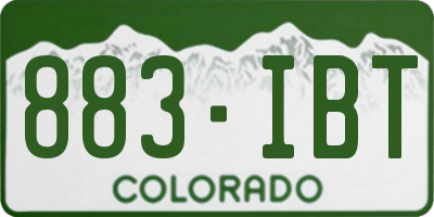 CO license plate 883IBT
