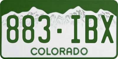 CO license plate 883IBX