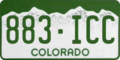 CO license plate 883ICC