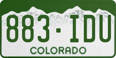 CO license plate 883IDU