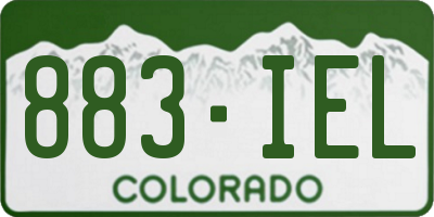 CO license plate 883IEL
