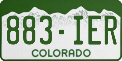 CO license plate 883IER